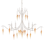 Люстра белая фактурная с подвесками из ракушек Study of Grace варинант исполнения - 3 | Loft Concept в Воронеже