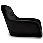 Барный стул со спинкой и подлокотниками на 4-х металлических ножках Douglas Rhombus Черный Велюр варинант исполнения - 2 | Loft Concept в Воронеже