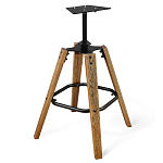 Барный стул со спинкой и подлокотниками на 4-х деревянных ножках Douglas Rhombus Коричневый Велюр варинант исполнения - 5 | Loft Concept в Воронеже