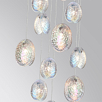 Люстра каскадная с 11-ю круглыми плафонами из рельефного стекла Disc Light варинант исполнения - 3 | Loft Concept в Воронеже