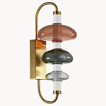 Бра с плафоном из разноцветного стекла Glass Peonies варинант исполнения - 2 | Loft Concept в Воронеже