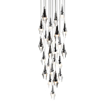 Люстра каскадная с 24-мя рельефными прозрачными плафонами в форме лепестков Glass Pod  варинант исполнения - 1 | Loft Concept в Воронеже
