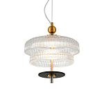 Подвесной светильник многослойный из рифленого прозрачного стекла Academy of Light варинант исполнения - 2 | Loft Concept в Воронеже