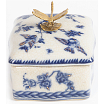 Фарфоровая шкатулка с бронзовой стрекозой Blue and White варинант исполнения - 5 | Loft Concept в Воронеже