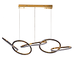 Люстра подвесная золотая в форме изогнутых колец Curved Rings варинант исполнения - 1 | Loft Concept в Воронеже