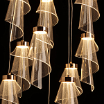 Люстра каскадная с 10-ю прозрачными плафонами Wave Line варинант исполнения - 7 | Loft Concept в Воронеже