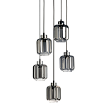 Люстра с 5-ю плафонами серого цвета Smoked Prism варинант исполнения - 1 | Loft Concept в Воронеже