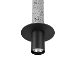 Подвесной светильник с узким цилиндрическим плафоном и черным металлическим декором Concrete Pipe варинант исполнения - 6 | Loft Concept в Воронеже