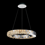 Люстра серебряная в форме кольца с мозаичным хрустальным оформлением Sparks of Crystal варинант исполнения - 1 | Loft Concept в Воронеже