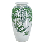 Ваза высокая с зелеными цветочными и птичьими мотивами Vase Inspired by Nature варинант исполнения - 1 | Loft Concept в Воронеже