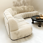 Диван Limoges полукруглой формы с обивкой букле молочного цвета варинант исполнения - 3 | Loft Concept в Воронеже