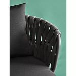 Стул мягкий с декором в виде плетеных лент на спинке и подлокотниках Semicircular Chair Decorated with Ribbons варинант исполнения - 6 | Loft Concept в Воронеже