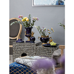 Ваза темно-синего цвета из фарфора с бронзовыми ручками в виде змей Высота 39 см Eden Garden porcelain and bronze варинант исполнения - 4 | Loft Concept в Воронеже