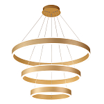 Люстра подвесная светодиодная с тремя золотистыми кольцами Ring Horizontal варинант исполнения - 1 | Loft Concept в Воронеже