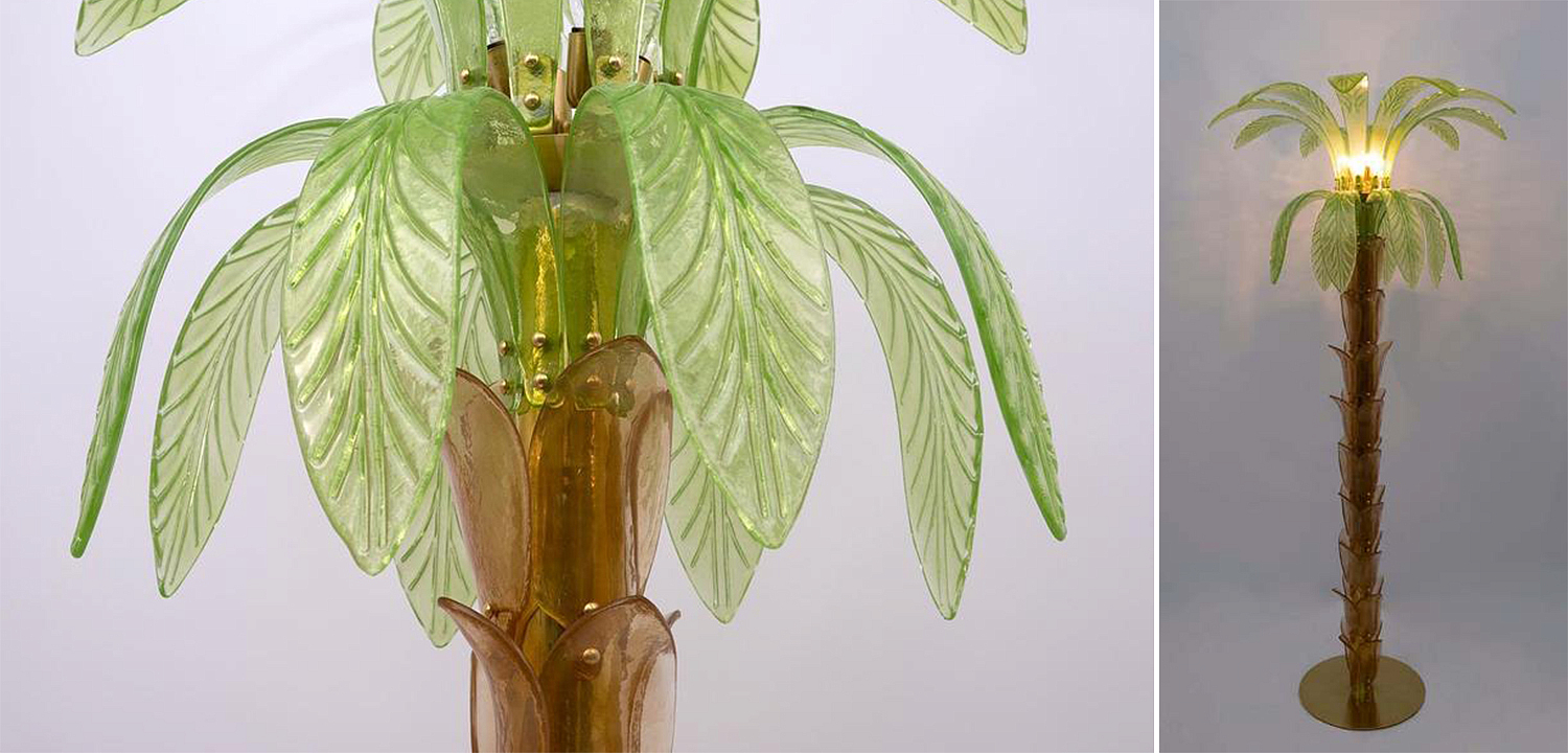 Дизайнерская Торшер Пальма из Стекла Модерн ХХ века Pair Of Murano Glass And Brass Palm Tree Floor Lamp Дизайнерская Торшер Пальма из Стекла Модерн ХХ века Pair Of Murano Glass And Brass Palm Tree Floor Lamp - Loft-Concept в Воронеже