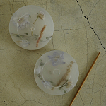 Круглая подставка под благовония из эпоксидной смолы с цветами белая Epoxy Resin Flowers Incense Stand White варинант исполнения - 3 | Loft Concept в Воронеже