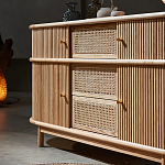 Дизайнерский комод овальный с фактурным фасадом и вставками из плетеных элементов Ambar варинант исполнения - 3 | Loft Concept в Воронеже