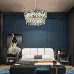 Круглая люстра с хрустальными подвесками на золотистом каркасе Gorgeous Crystal Light варинант исполнения - 14 | Loft Concept в Воронеже