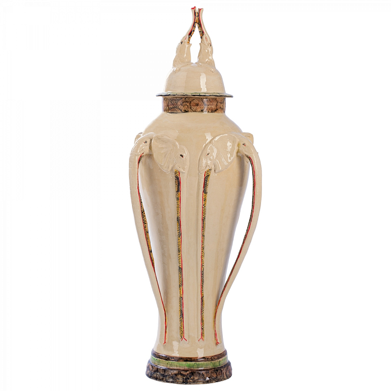 Большая Ваза Safari Elephant Urn Ardmore style Бежевый в Воронеже | Loft Concept 