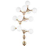 Торшер с плафонами из стеклянных шаров Pearls Suspension Gold Floor Lamp варинант исполнения - 2 | Loft Concept в Воронеже