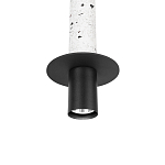 Подвесной светильник с узким цилиндрическим плафоном и черным металлическим декором Concrete Pipe варинант исполнения - 12 | Loft Concept в Воронеже