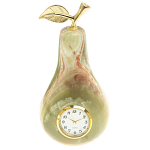 Часы настольные в виде груши из натурального камня Оникс Stone Clock варинант исполнения - 1 | Loft Concept в Воронеже