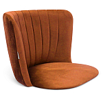 Барный стул со спинкой на 4-х деревянных ножках Оранжевый Велюр Ava Charm варинант исполнения - 3 | Loft Concept в Воронеже