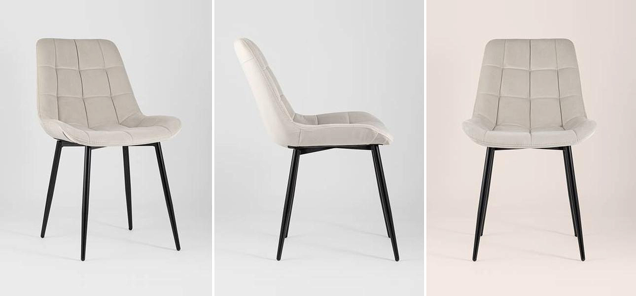 Стул NANCY Chair Молочный Цвет Черные Ножки Стул NANCY Chair Молочный Цвет Черные Ножки - Loft-Concept в Воронеже