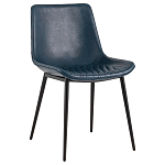 Стул с обивкой из экокожи темно-синего цвета RHOMBUSES UPHOLSTERY варинант исполнения - 1 | Loft Concept в Воронеже