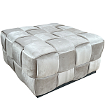 Пуф плетеный велюровый светло-бежевый  Soft Wicker Pouf варинант исполнения - 1 | Loft Concept в Воронеже