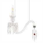 Подвесной светильник стеклянный в виде канделябра Curved Glass Chandelier варинант исполнения - 3 | Loft Concept в Воронеже