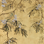 Обои ручная роспись Silk Tree Original colourway on Gold Bullion gilded paper варинант исполнения - 1 | Loft Concept в Воронеже