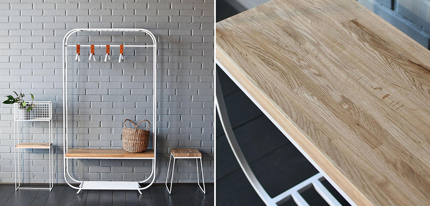 Рейл Hardin White Industrial Metal Rust Clothes Rail Рейл Hardin White Industrial Metal Rust Clothes Rail - Loft-Concept в Воронеже