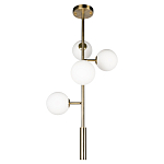 Люстра на штанге с 4-мя белыми шарообразными плафонами Bubble Chandelier варинант исполнения - 2 | Loft Concept в Воронеже