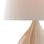 Настольная лампа на прозрачным основании с тканевым конусообразным абажуром Cream варинант исполнения - 1 | Loft Concept в Воронеже