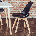 Стул с основой из пластика и мягким сиденьем Arvika Black варинант исполнения - 9 | Loft Concept в Воронеже