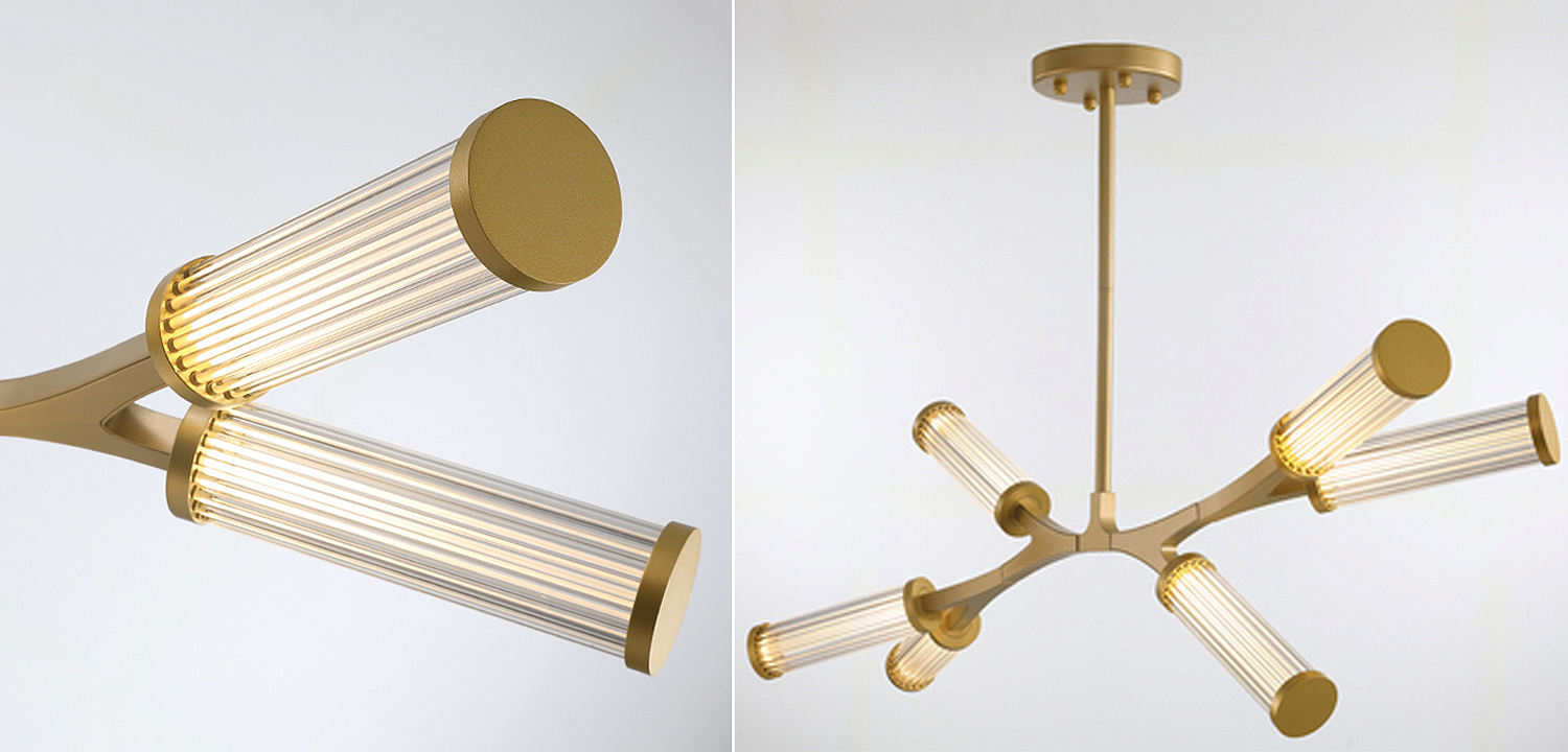 Люстра Cylinder Branches Chandelier Gold 6 Люстра Cylinder Branches Chandelier Gold 6 - Loft-Concept в Воронеже
