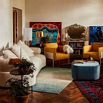 Трехместный диван с обивкой букле молочного цвета Leonois Boucle Sofa варинант исполнения - 5 | Loft Concept в Воронеже