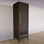 Узкий Шкаф Primo с 2 выдвижными ящиками Темный орех варинант исполнения - 3 | Loft Concept в Воронеже