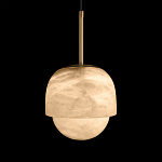 Подвесной светильник из белого алебастра Cryptocrystalline Stone варинант исполнения - 6 | Loft Concept в Воронеже