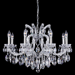 Люстра подвесная с 8-ю лампочками и прозрачными хрустальными подвесками на хромированном основании Crystal lamps варинант исполнения - 1 | Loft Concept в Воронеже