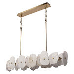 Люстра подвесная линейная с текстурированными мраморными элементами Marble square варинант исполнения - 3 | Loft Concept в Воронеже