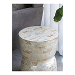 Приставной столик с мозаичным рисунком из раковин устриц Bone Inlay варинант исполнения - 7 | Loft Concept в Воронеже