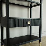 Стеллаж Elsa Dreams Black со стеклянными полками и ящиком варинант исполнения - 2 | Loft Concept в Воронеже