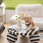 Дизайнерский журнальный стол круглый в чёрно-белую полоску Mypel варинант исполнения - 3 | Loft Concept в Воронеже