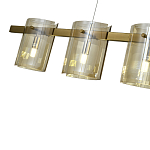 Подвесной светильник светодиодный с 5-ю цилиндрическими плафонами коньячного цвета из стекла и стали Andrea Сhandelier Сognac варинант исполнения - 2 | Loft Concept в Воронеже