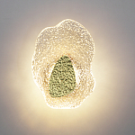 Бра с рельефным волнообразным стеклянным плафоном и вставкой из мрамора Liquid Stone варинант исполнения - 3 | Loft Concept в Воронеже