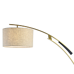 Торшер с изогнутой черной металлической ножкой и цилиндрическим абажуром из ткани Arched Metal Base  варинант исполнения - 2 | Loft Concept в Воронеже