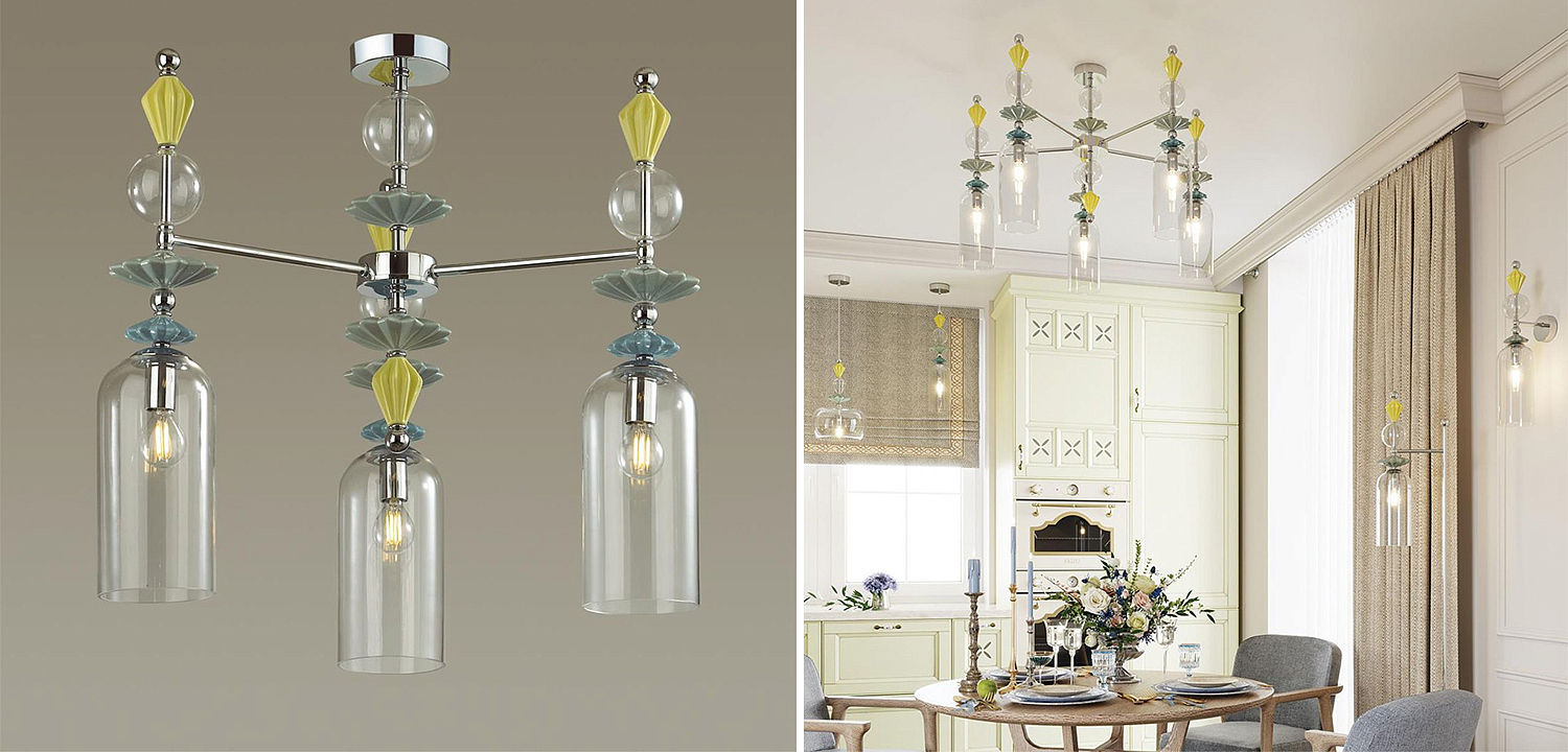 Люстра Iris Glass Chandelier candy 3 chrome Люстра Iris Glass Chandelier candy 3 chrome - Loft-Concept в Воронеже