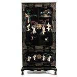 Шкаф черный в китайском стиле  Chinese Cabinet Black варинант исполнения - 1 | Loft Concept в Воронеже